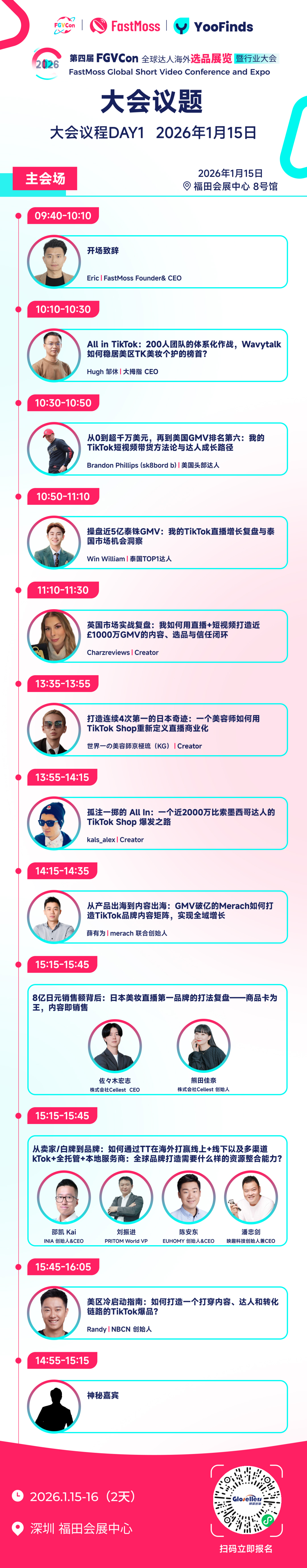 创纪录！30+海外达人、80+头部卖家、15国嘉宾，海外参会达人破300！第四届FGVCon议程议题首发，TT全球最顶级展览会！