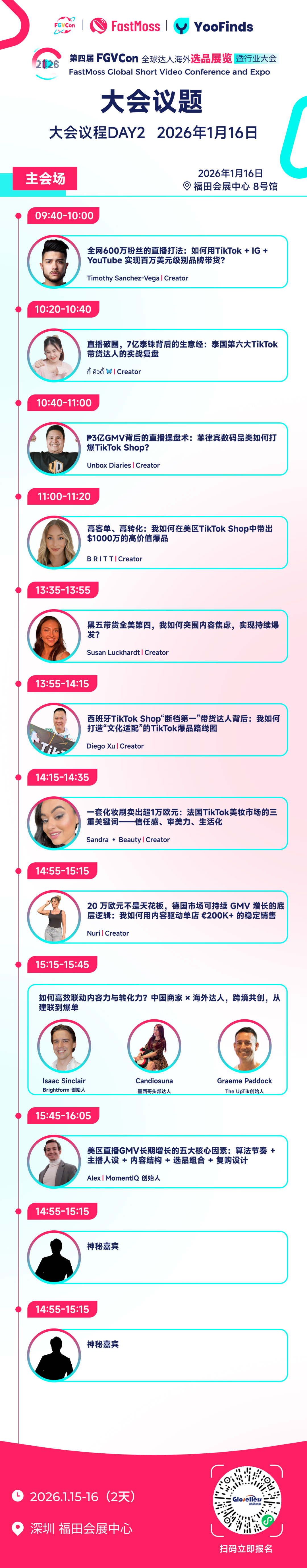 创纪录！30+海外达人、80+头部卖家、15国嘉宾，海外参会达人破300！第四届FGVCon议程议题首发，TT全球最顶级展览会！