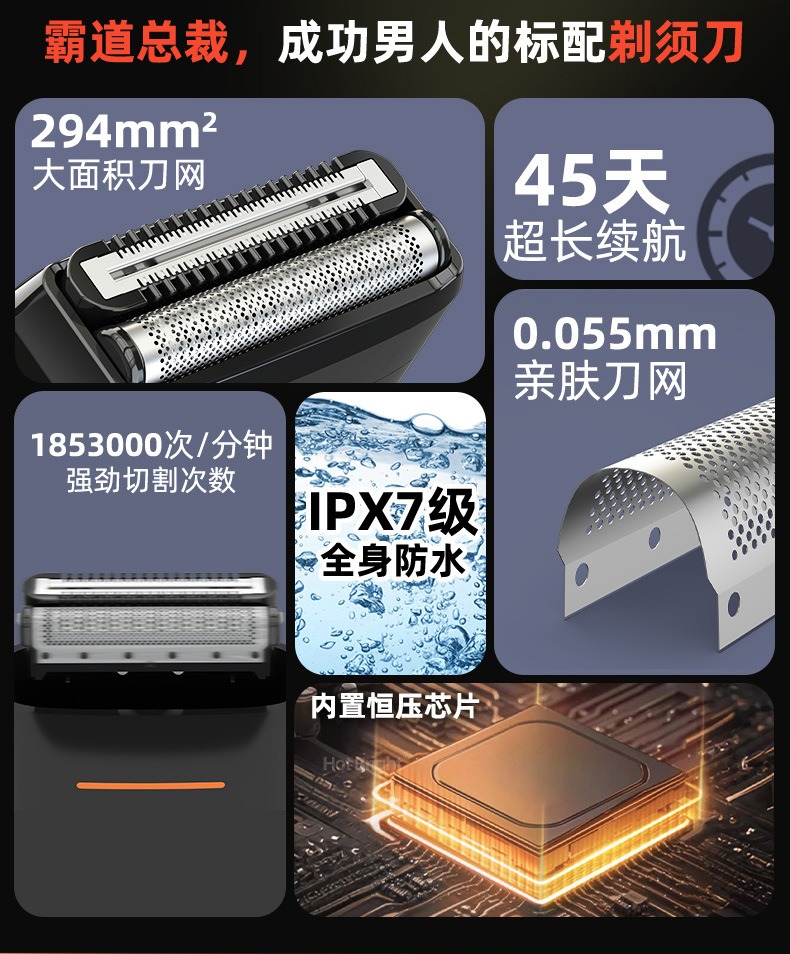 往复式双刀网剃须刀
