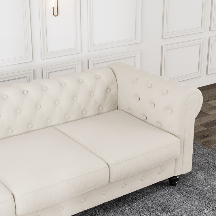 米色绒布面料客厅沙发