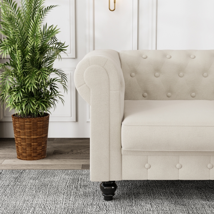 米色绒布面料客厅沙发