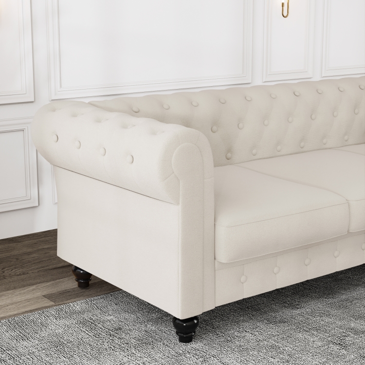 米色绒布面料客厅沙发