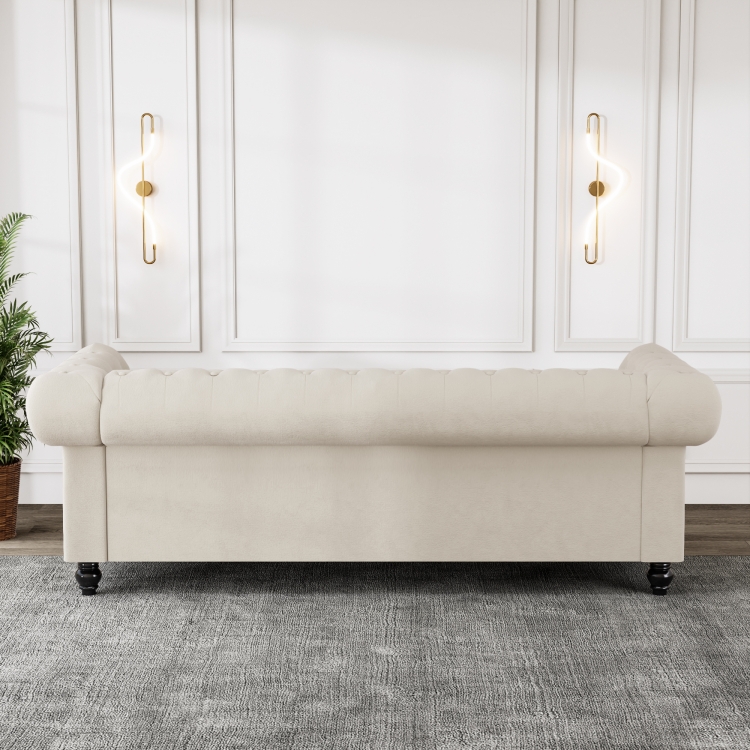 米色绒布面料客厅沙发