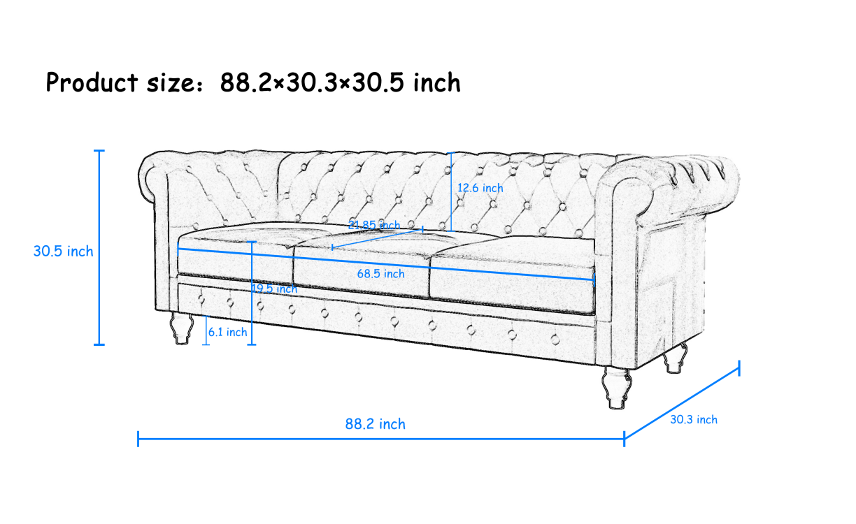 棕色PU面料客厅沙发