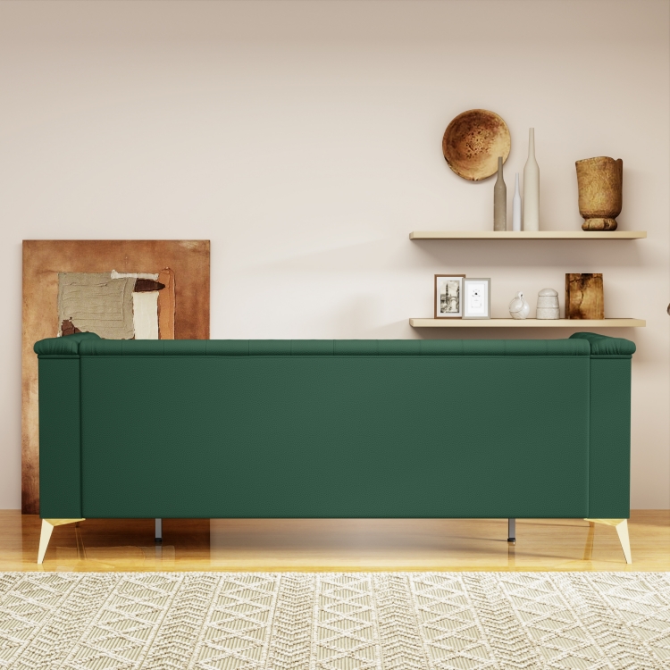 绿色PU面料客厅沙发