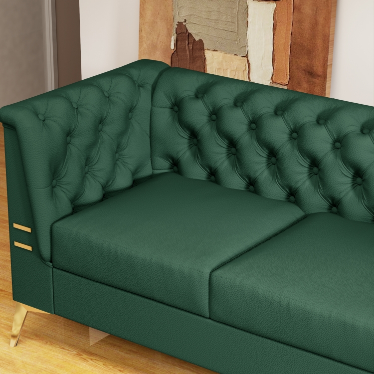 绿色PU面料客厅沙发