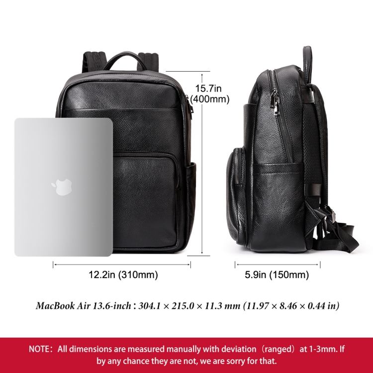 男士真皮双肩包