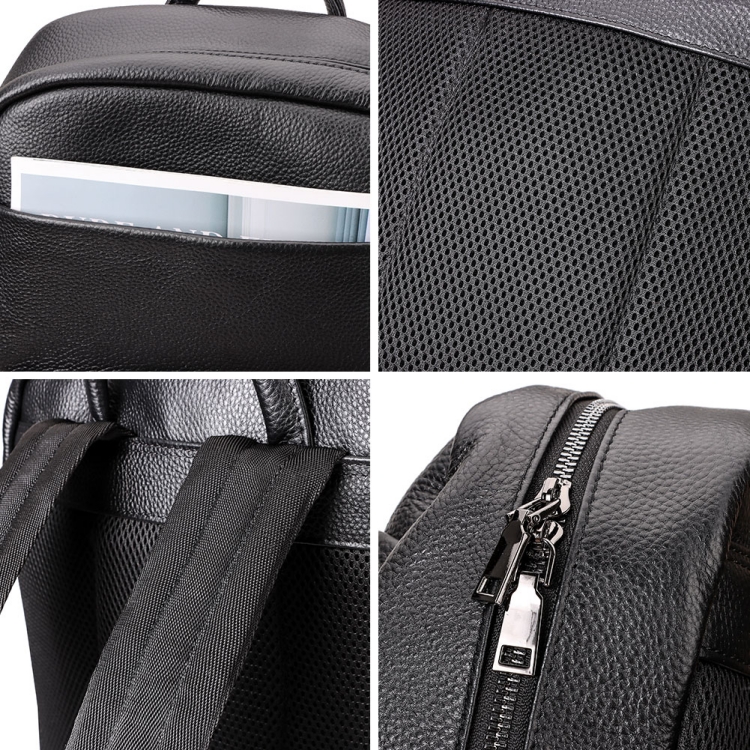 男士真皮双肩包