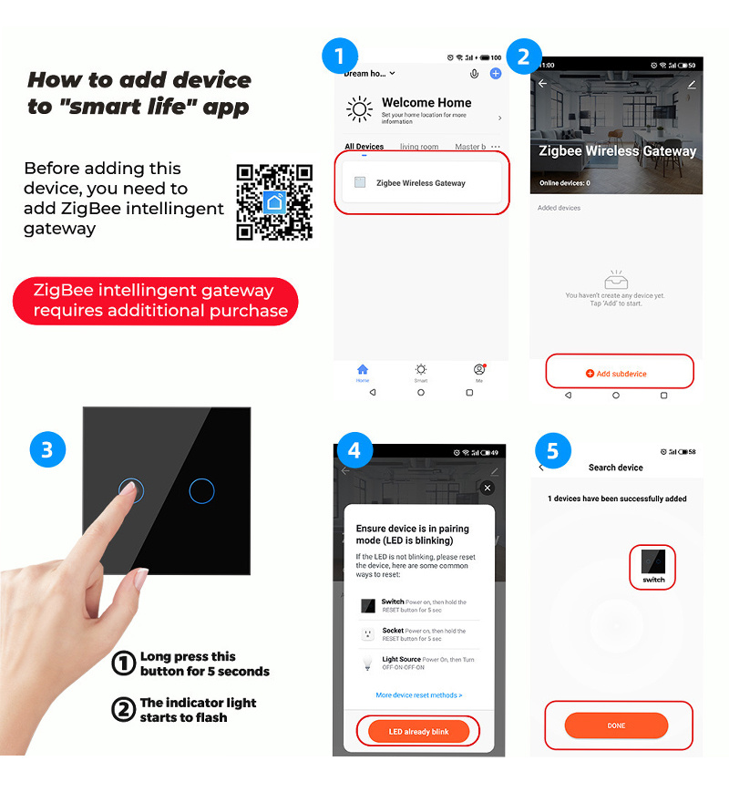 ZigBee大按键开关 16 ZigBee大按键开关