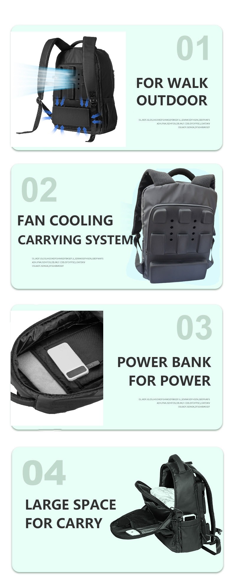 风扇背包散热降温 6 风扇背包散热降温