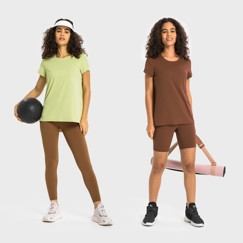 瑜伽短袖裸感冷感速干