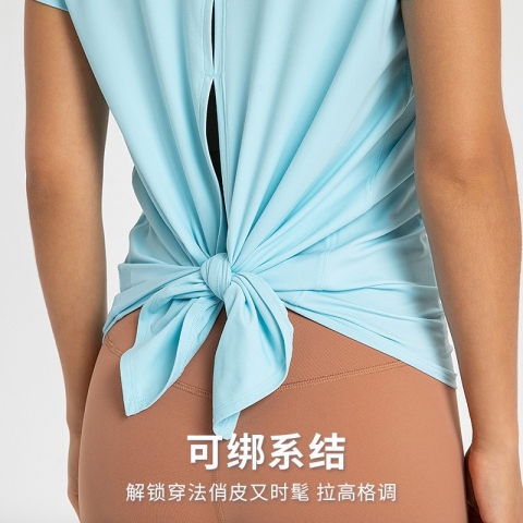 瑜伽短袖裸感冷感速干