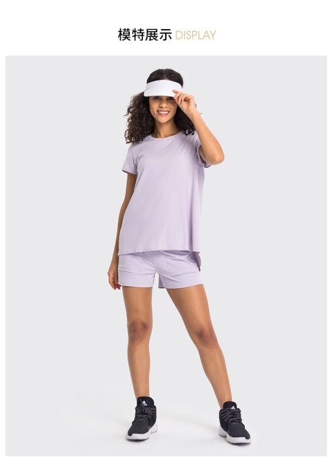 瑜伽短袖裸感冷感速干