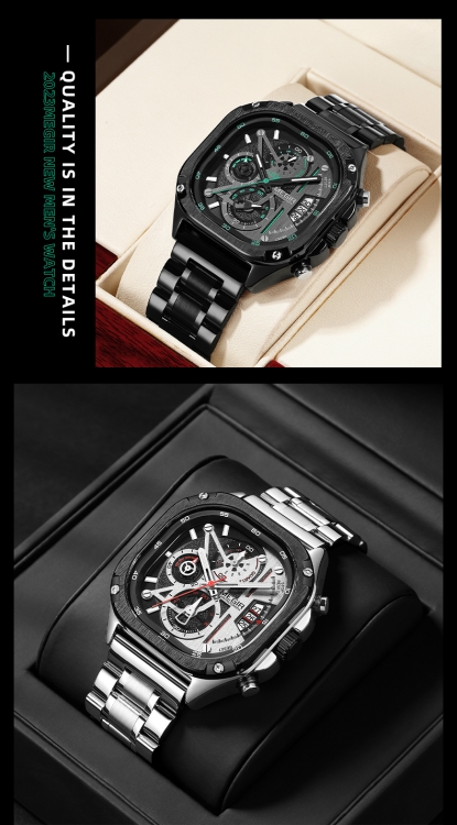 钢带日历石英手表 15 钢带日历石英手表