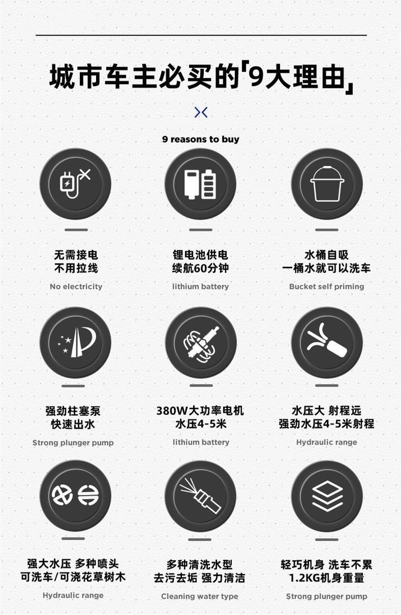 无线洗车机汽车水枪