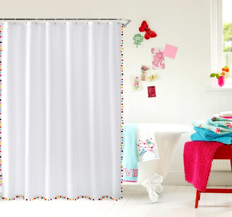彩色吊球浴帘