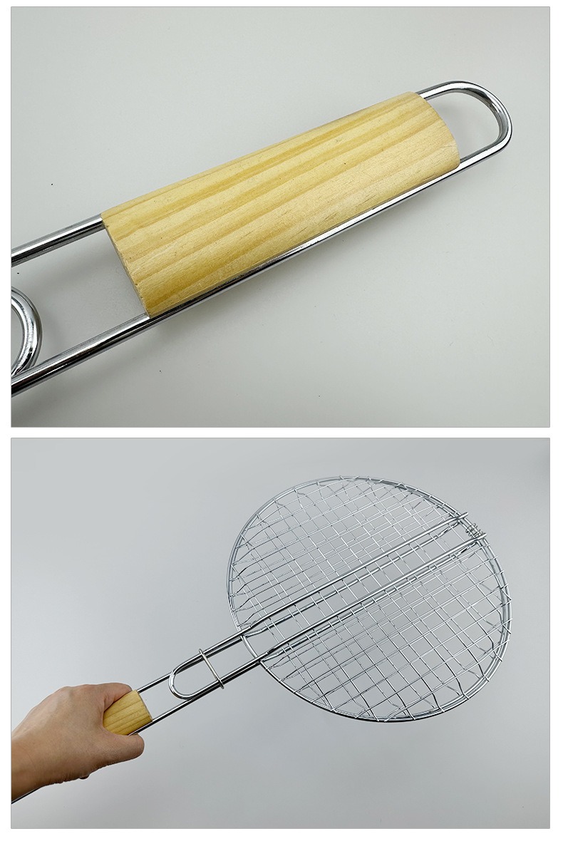 圆形烧烤网烤鱼夹