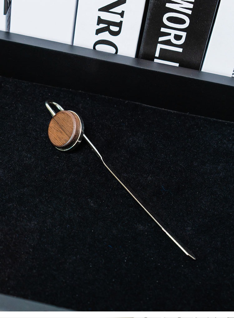 简约木质金属书签