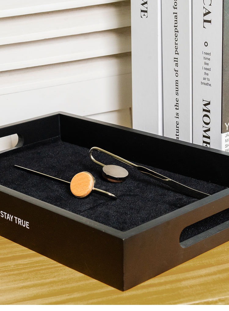 简约木质金属书签