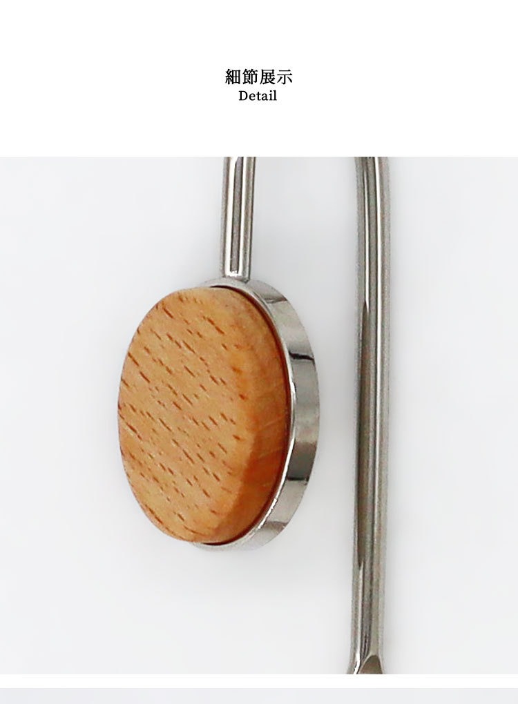 简约木质金属书签