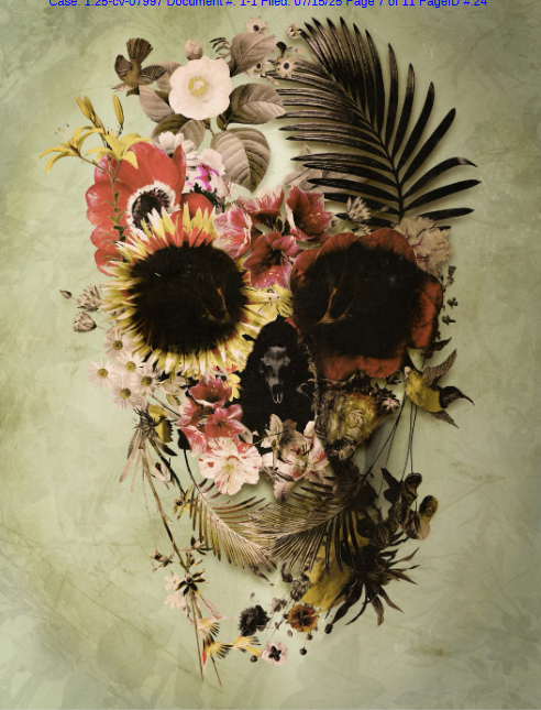 25-cv-07997，TRO新案！这5张骷髅版权画赶紧排查下架！