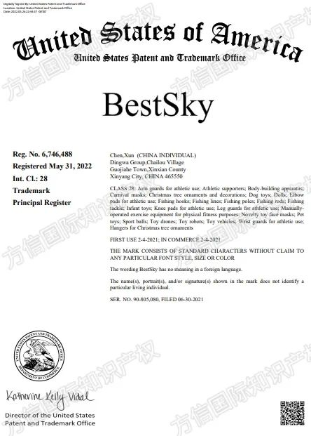 25-cv-23395,沃尔玛热卖品牌BestSky商标TRO,涉及多个类目! 4 25-cv-23395,沃尔玛热卖品牌BestSky商标TRO,涉及多个类目!