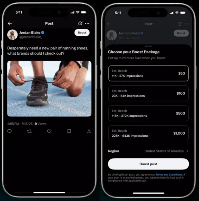 X平台推出“Boost”付费帖子推广功能、Threads新增个人资料内搜索功能丨出海周报 2 X平台推出“Boost”付费帖子推广功能、Threads新增个人资料内搜索功能丨出海周报