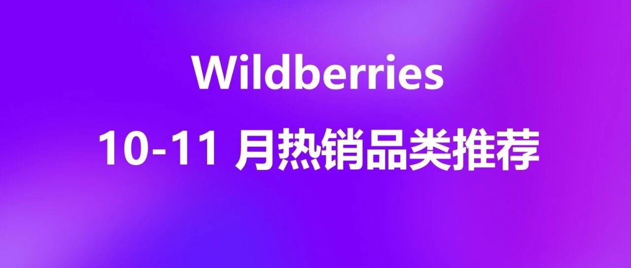 10-11月Wildberries热销品类推荐——提前布局三个大促！