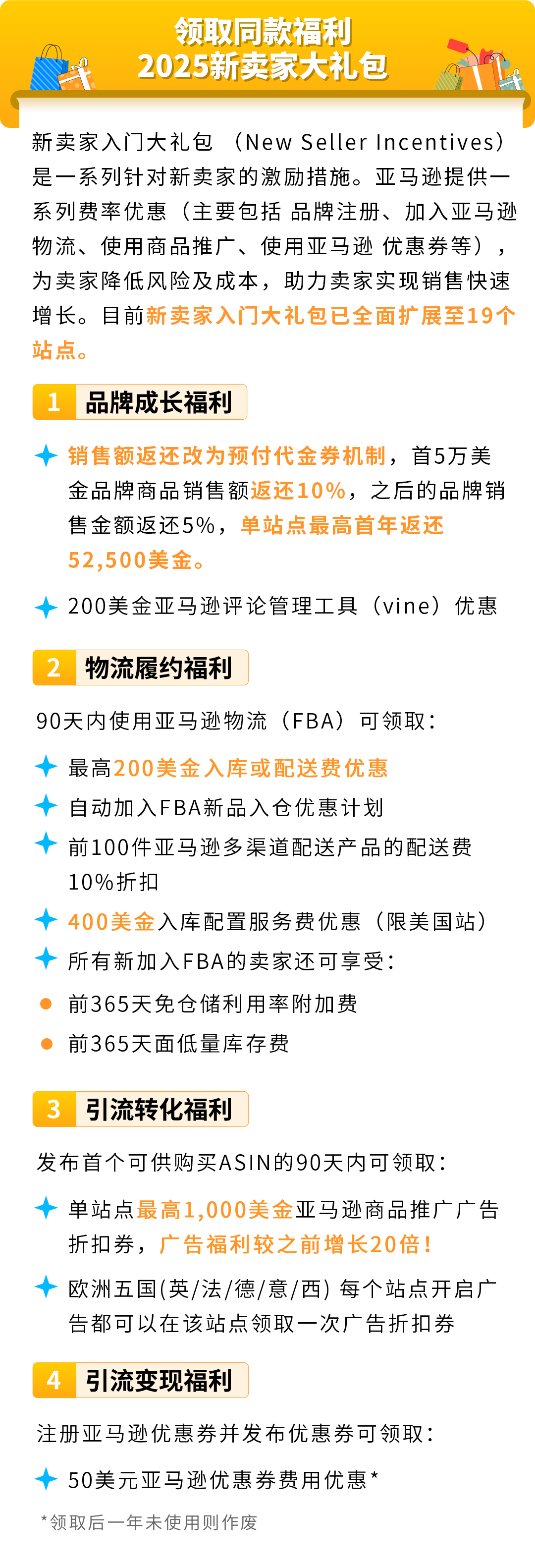 2025亚马逊新卖家低门槛启动开店，最高领取55万美金补贴