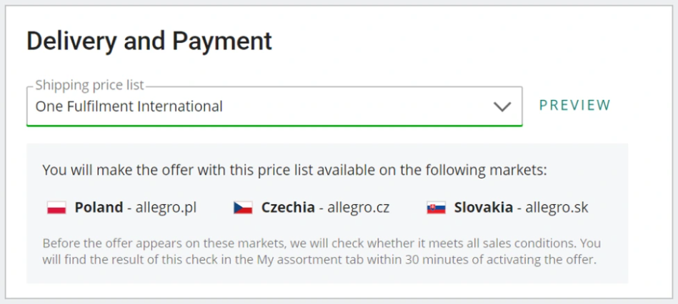如何上架和编辑Allegro官方仓One Fulfillment服务里的offer