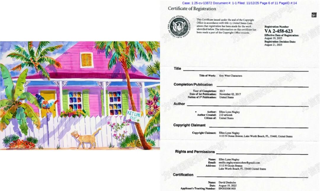 25-cv-13872,水彩花卉画成高危领域!艺术家Ellen Lynn Negley发案! 4 25-cv-13872,水彩花卉画成高危领域!艺术家Ellen Lynn Negley发案!