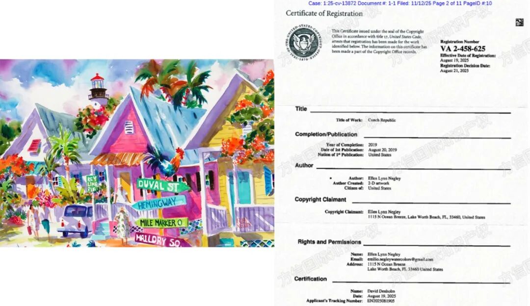 25-cv-13872,水彩花卉画成高危领域!艺术家Ellen Lynn Negley发案! 2 25-cv-13872,水彩花卉画成高危领域!艺术家Ellen Lynn Negley发案!