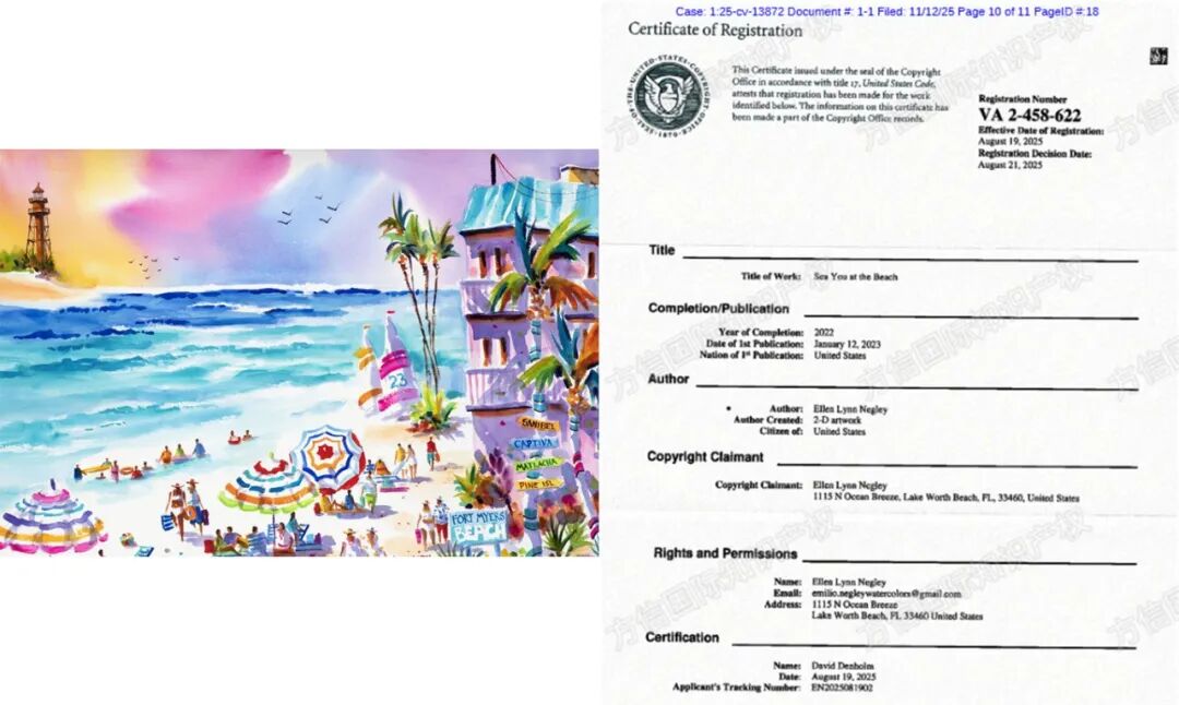 25-cv-13872,水彩花卉画成高危领域!艺术家Ellen Lynn Negley发案! 6 25-cv-13872,水彩花卉画成高危领域!艺术家Ellen Lynn Negley发案!