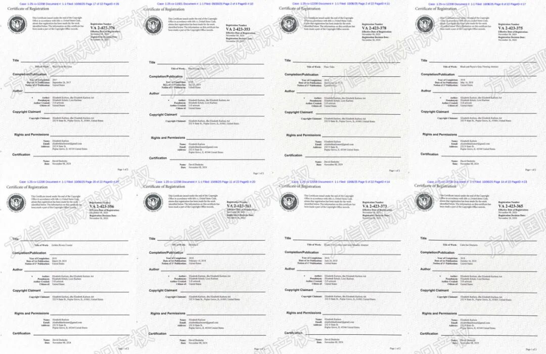 25-cv-13092，已冻结200多家店！酒精墨水抽象画TRO不断！