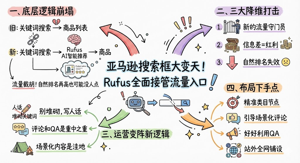 亚马逊搜索框大变天！Rufus全面接管流量入口！