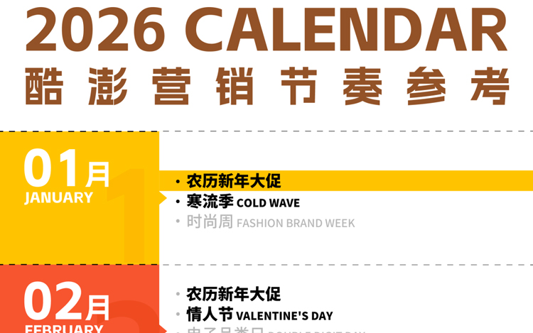 立即收藏！2026酷澎全年营销节奏参考，提前锁定增长时刻！