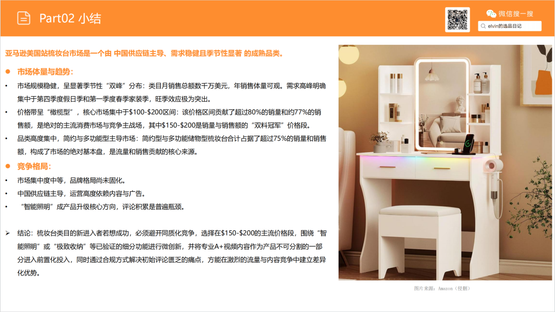 亚马逊选品日记第21期：梳妆台类目解读（从用户评论与搜索数据中发现的梳妆台产品创新方向）