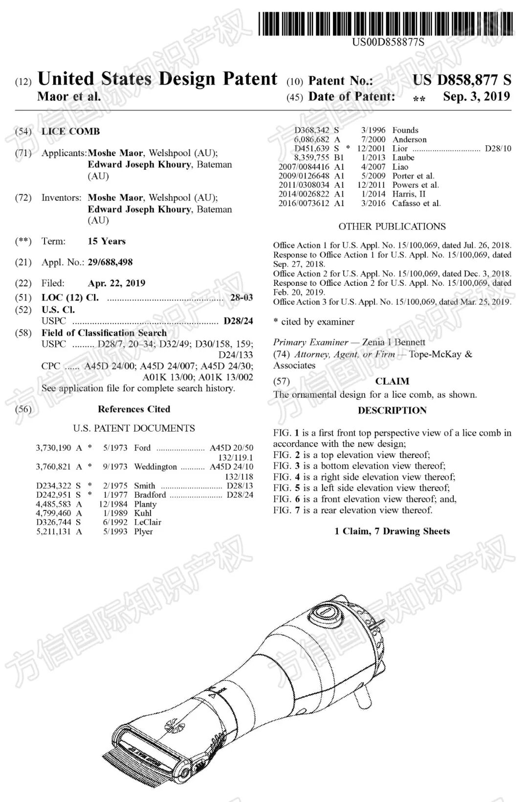26-cv-20039，爆款V-COMB去虱器，商标+专利再次发案！