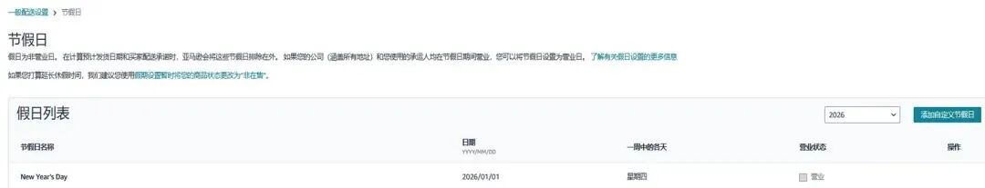 亚马逊终于干了件人事！春节物流新功能上线，不用开假期模式也能接单