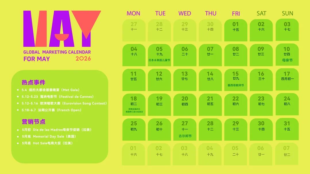 Mad独家|【2026年出海营销日历】请查收!轻松助您策马全球 10 Mad独家|【2026年出海营销日历】请查收!轻松助您策马全球