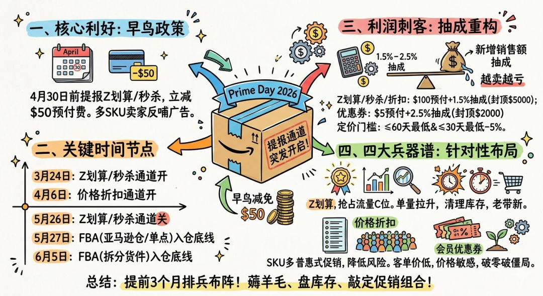 亚马逊会员日新增销售额抽成机制，立减五十美金！