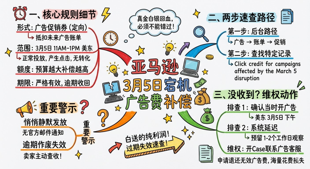 速领！3月亚马逊广告补偿费已下发，逾期作废