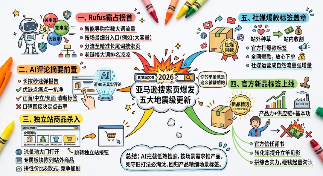 2026亚马逊搜索页五大更新！你的单量就是这么被截胡的