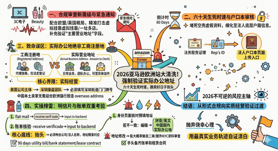 大清洗！亚马逊强制验证实际办公地址，填错直接触发审核！
