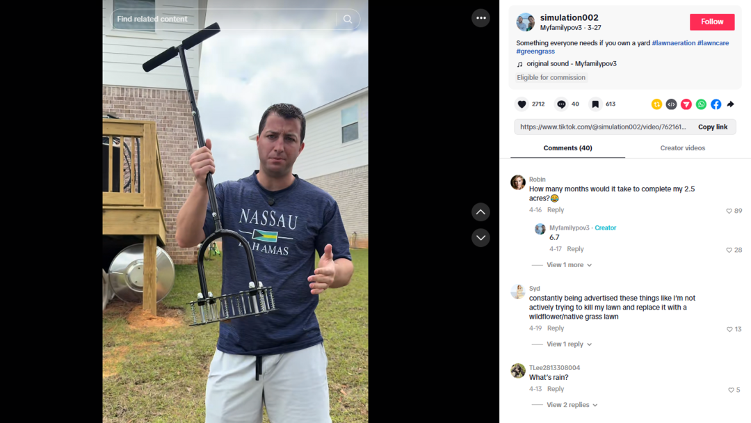 海外红人营销|一战封神！它靠“草坪打孔”在TikTok年揽320万！