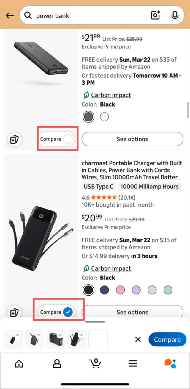 亚马逊搜索页上线AI对比按钮，旧版Listing玩法失效！