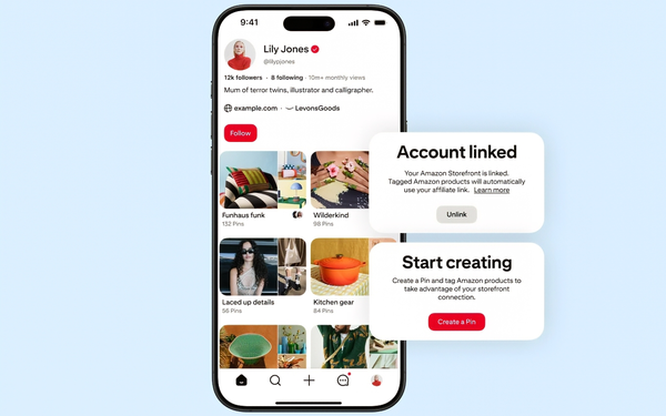 Pinterest把亚马逊搬进主页，卖家终于不用再“手动贴链”了