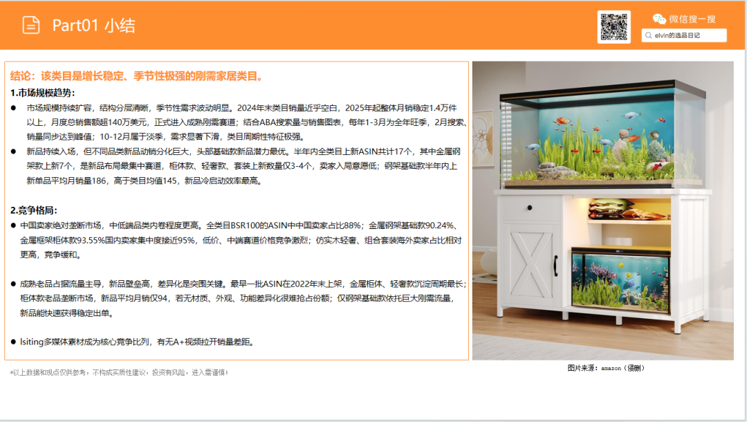 亚马逊选品日记第31期：家具篇—水族箱架市场调研报告（细分小品类，潜力大市场）