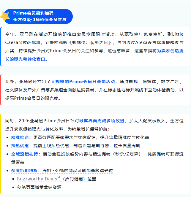 定档了！2026亚马逊Prime Day将在6月23-26日举行