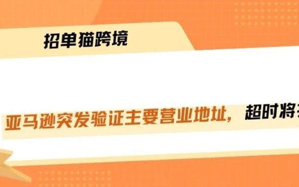 亚马逊突发验证主要营业地址，期限内不完成，资金将被冻结！